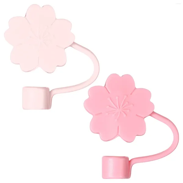 Copos descartáveis Palhas 2 Pcs Eco Stopper Dustproof Plug Cap Cocktail Adorável Capa Girl