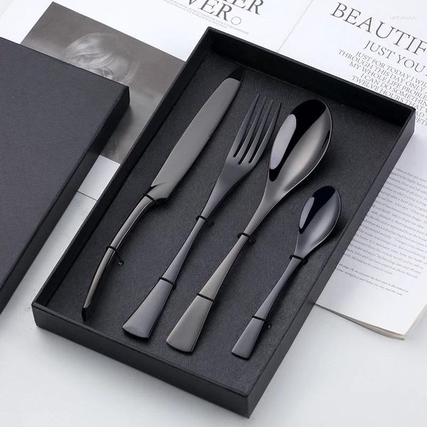 Set di posate Set di stoviglie eleganti Star acquirente con posate in scatola Utensili in acciaio inossidabile Stoviglie da cucina Include coltello forchetta cucchiaio