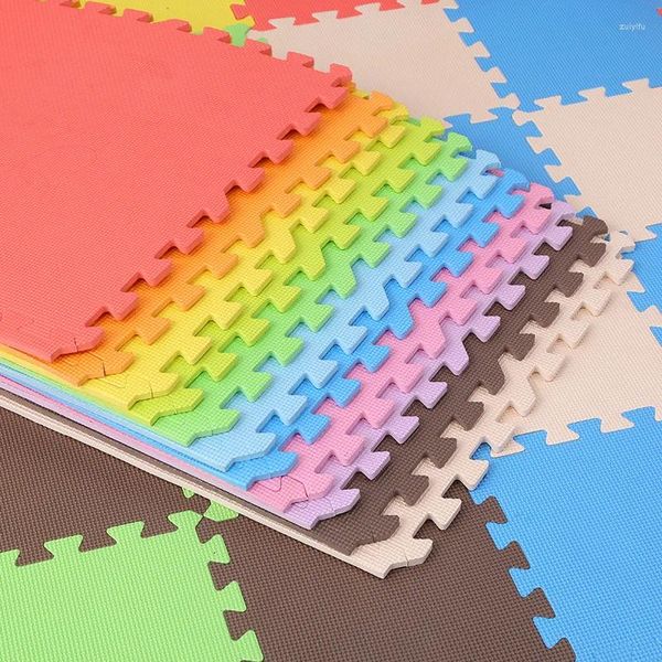 Tappeti 11 colori della caramella 30x30 cm Tappeto da pavimento ad incastro Schiuma EVA Puzzle Tappetino da gioco Cuciture Tappeti per bambini in via di sviluppo per bambini