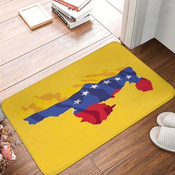 Tapetes Venezuela Bandeira Capacho Tapete Tapete Tapete Footpad Poliéster Água À Prova de Óleo Front Room Corredor Cozinha Quarto Varanda WC