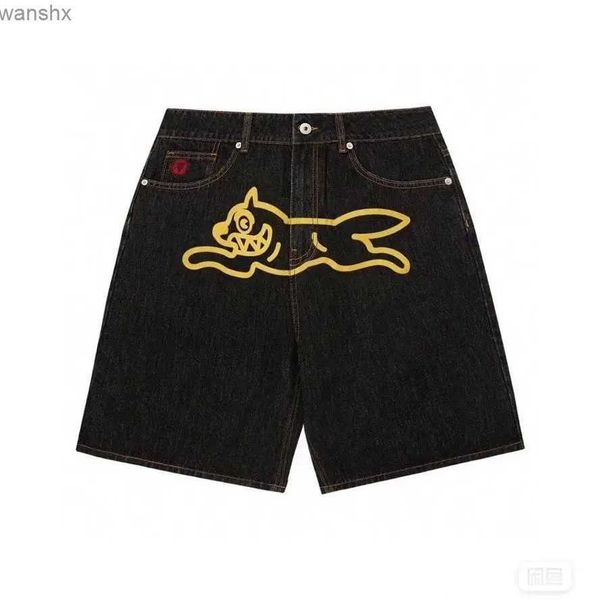 Pantaloncini da uomo Hip Hop Modello di cane volante Abbigliamento da strada Pantaloncini JNCO retrò Pantaloncini sportivi in denim tascabile da uomo Pantaloncini da basket gotici Y2KL2404