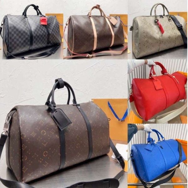 New Hot Designer Duffle Bag Men and Women Fashion Travel Bag Classic Grande Handbag Capacitante Bolsa Classic Impresso Coated Leather Boarding Bolsa 2024