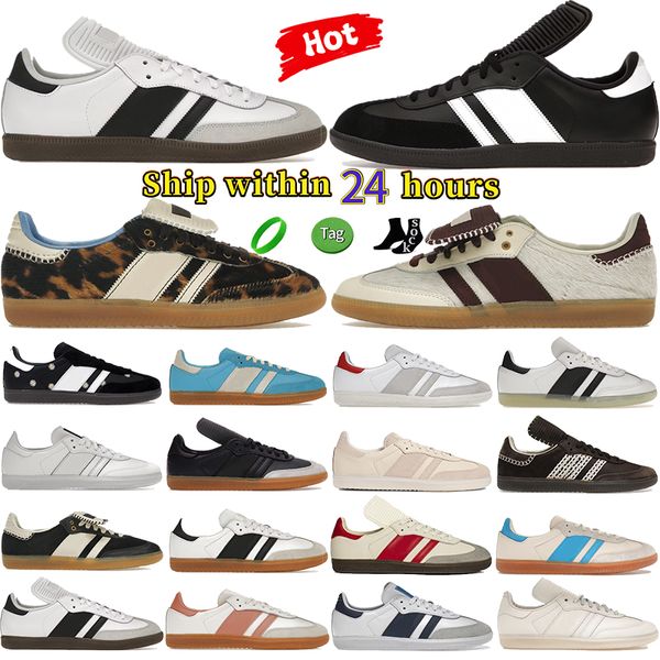 2024 Designer Running Shoes Homens Mulheres Casual OG Classic Sneakers Preto Branco País de Gales Bonner Leopard Walse Bonner Preto Creme Mens Mulheres Outdoor Sptors Fashion Shoe