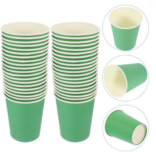 Copos descartáveis canudos 50 peças papel verde festa bebendo utensílios de mesa de são patrício bebida de qualidade alimentar banquete infantil de uso único