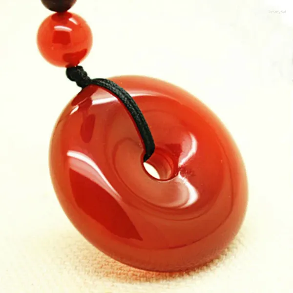Ожерелья с подвесками Zhenping Agate Peace Пряжка Красный Нефрит оптом