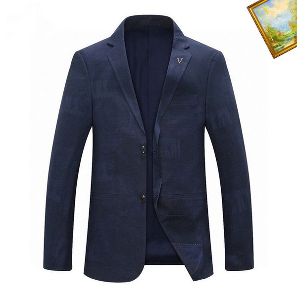 Novos Designers Moda Carta Impressão Mens Blazers Algodão Linho Moda Casaco Designer Jaquetas Business Casual Slim Fit Terno Formal Blazer Homens Ternos Estilos # A13