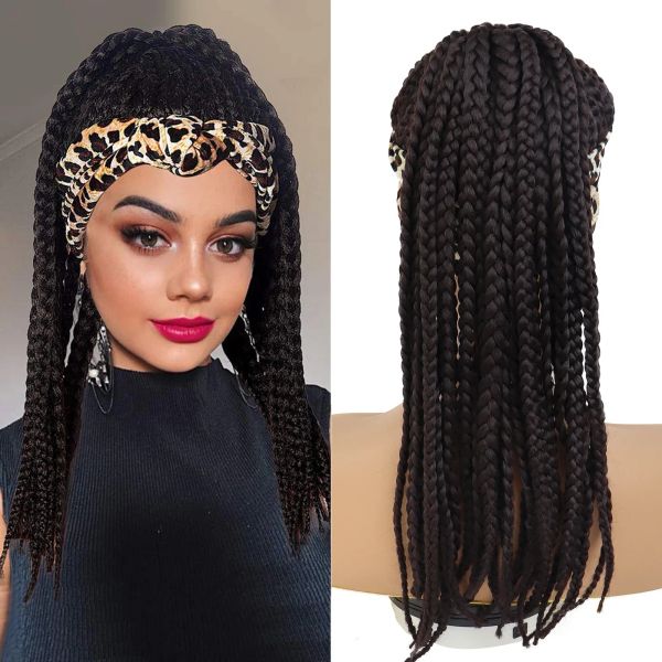 Parrucche gnimegil parrucche a fascia intrecciata sintetica per donne nere lunghe ricci colpi colly parrucca afro capelli dreadlock parrucche con frangia