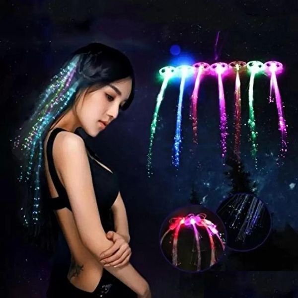 Flashing cabelo trança trançado clipe hairpin colorf led brilhante flash perucas halloween mostrar festa de ano novo decoração de natal suprimentos drop del oteiw