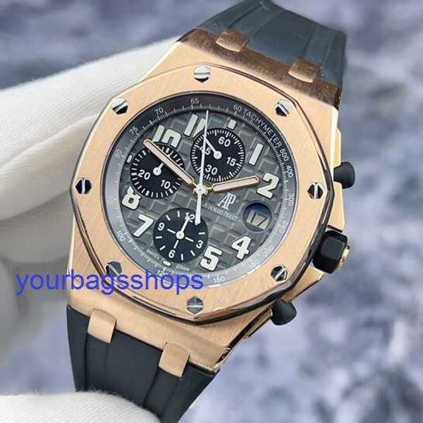 Zeitlose AP-Armbanduhr Royal Oak Offshore Series 25940OK Automatische mechanische Herrenuhr aus 18-karätigem Roségold mit modifiziertem Ring auf der Rückseite