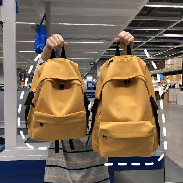 Sacos escolares 2 tamanhos estudantes estilo preppy mulheres altas viagens à prova d 'água casal nylon júnior homens para mochila