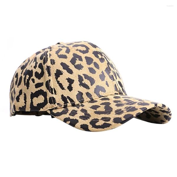 Bola bonés sunhats mulheres elegante leopardo impressão boné de beisebol algodão proteção portátil mulher verão