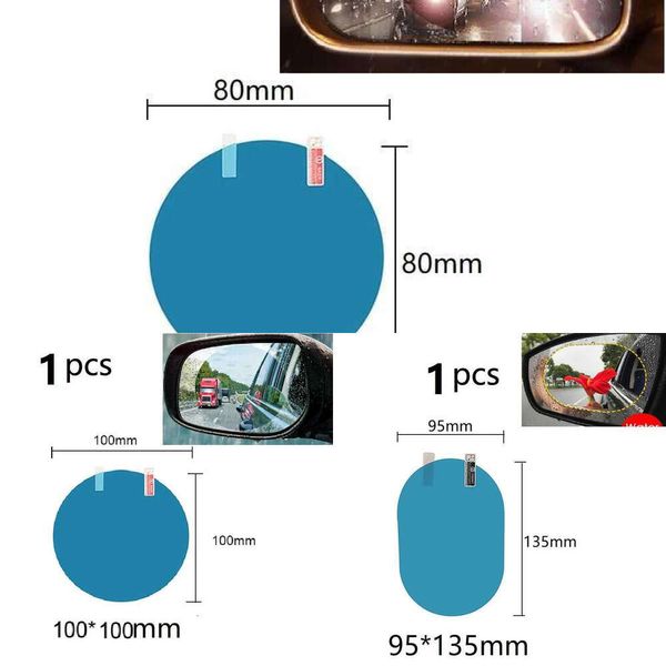 Aggiornamento Aggiornamento 1 pz Adesivo per auto Pellicola antipioggia per auto Specchietto retrovisore Pellicola antipioggia Vista chiara nei giorni di pioggia Pellicola antiriflesso per auto