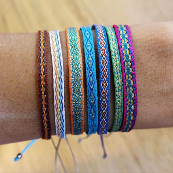 Braccialetto in tessuto all'ingrosso a mano colombia in tessuto braccialetti da bracciale intrecciato per donne uomini dono hippie boho amicizia gioielli