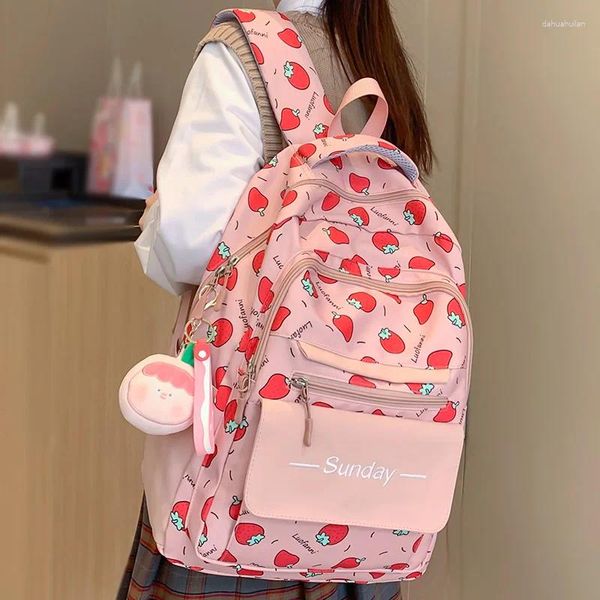 Sacos escolares Lady Kawaii Impressão Viagem À Prova D 'Água Faculdade Mochila Feminina Nylon Mulheres Laptop Bag Moda Menina Estudante Livro Bonito