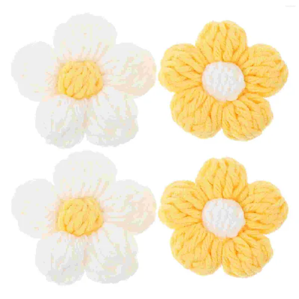 Garrafas de armazenamento 4 pçs acessórios de jóias saco bonito broche diy vestuário decorativo floral chapéu costura pano flores ornamentos roupas