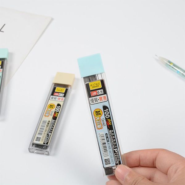 100pcs/caixa 0,5 mm 0,7 mm grafite 2B Reabilitação de lápis mecânica plástico