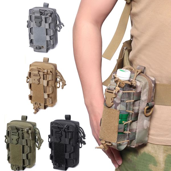 Sacos novo multifuncional edc tático saco pacote de cintura militar molle garrafa bolsa cinto saco caça ferramentas utilitário caso do telefone móvel