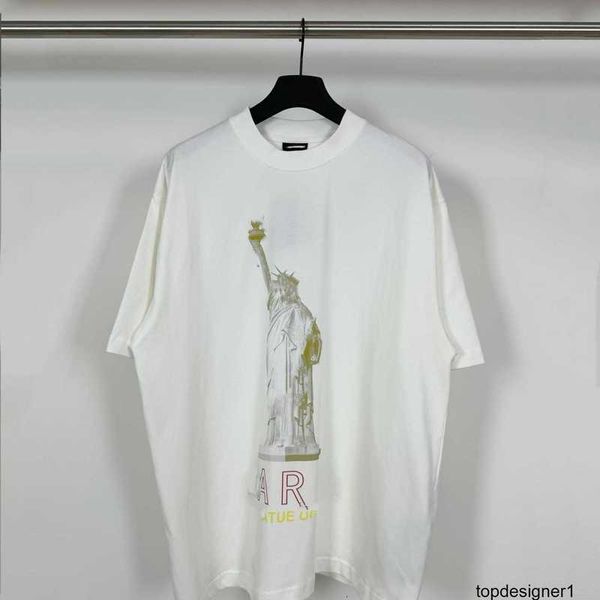 Designer B Home Paris Correct Hochwertiges 24SS Summer Show Goddess Statue Weiße Tinte bedrucktes Kurzarm-T-Shirt für Männer und Frauen IU72