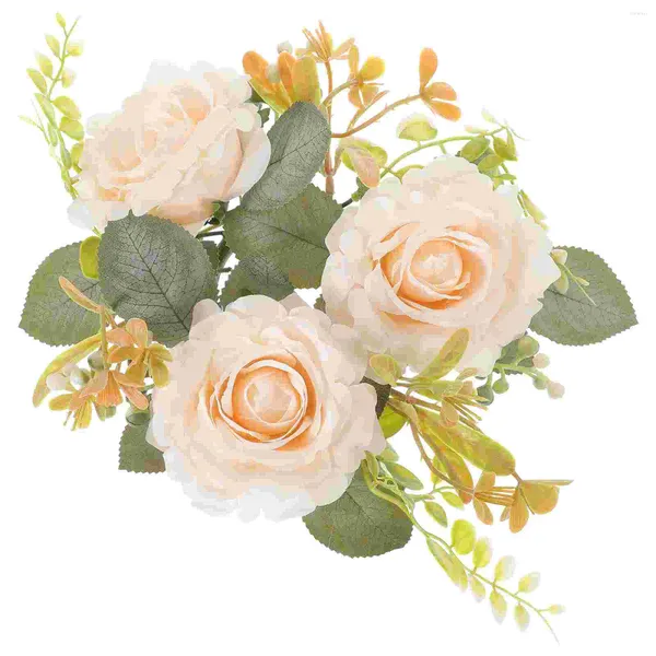 Flores decorativas rosa guirlanda titular decorações de casamento para cerimônia mesa de jantar decorações dos namorados pano de seda