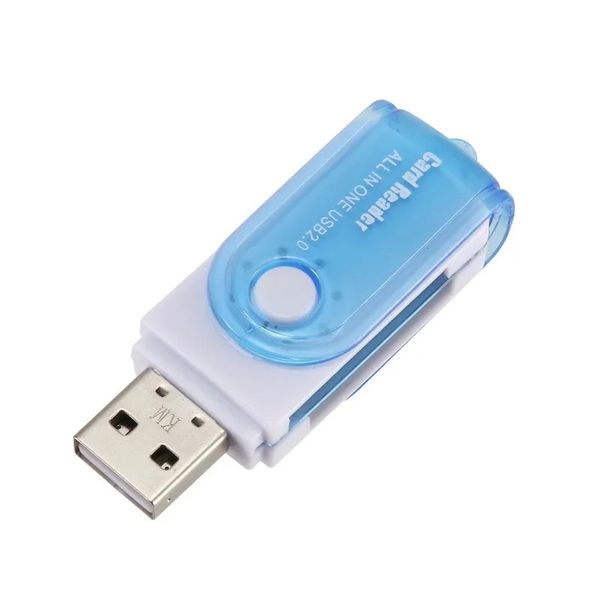 2024 USB2.0 LEITOR DE CARTO DE HAGA ESPERADA 4 Em um leitor de cartão multifuncional grande rotação TF Mini adaptador externo