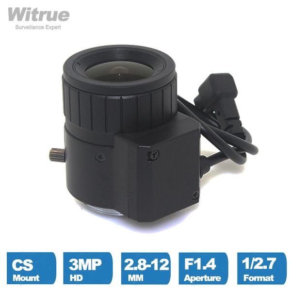 Obiettivi Witrue P Obiettivo Varifocal HD CCTV da 2812 mm 4 Attacco Auto Iris CS per telecamere di sorveglianza di sicurezza IP 240327
