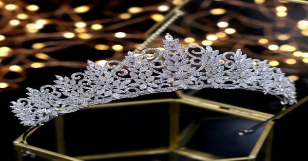 Şaşırtıcı kraliçe zirkon tiara vintage başlık düğün taçları gelin saç takılar tocado novia düğün saç aksesuarları4084597