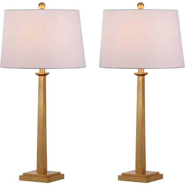 Safavieh Lighting Collection Andino Gold 32 -Zoll -Tischlampe 2 - Perfekt für Schlafzimmer, Wohnzimmer, Home Office - enthält LED -Lampen