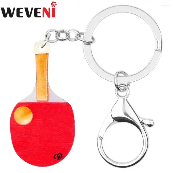 Schlüsselanhänger WEVENI Acryl Chinesischen Stil Pingpong Ball Schlüsselanhänger Ring Hipster Neuheit Schmuck Für Frauen Mädchen Charms Geschenke Anhänger