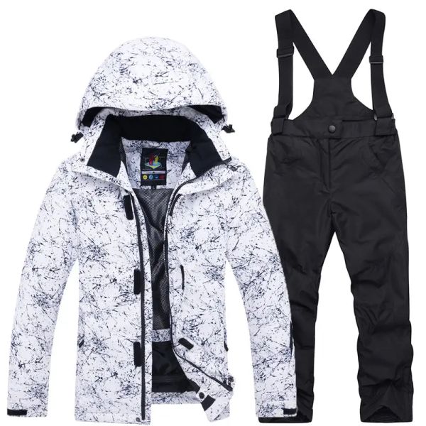 Tute Termiche Tuta da sci per bambini Ragazzi Ragazze Giacca da sci Pantaloni Set Giacca da snowboard impermeabile antivento Tute da sci per bambini invernali Neve