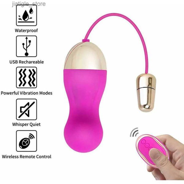 Andere Gesundheits Schönheitsartikel Multi -Geschwindigkeit Vibrator Liebhaber Bullet Weibliche Massagemaschine Fernbedienungsmaschine Spielzeug weiblicher Kegel Vaginal Liebes Ball Geisha xxx Y240402