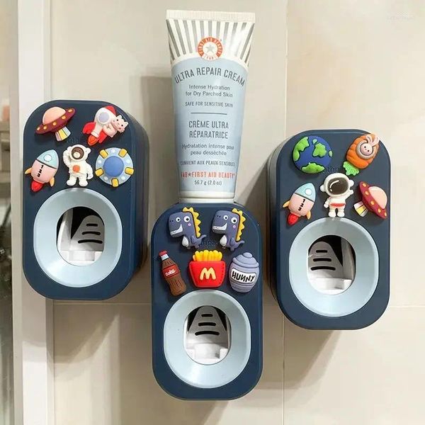 Set di accessori per il bagno Spremiagrumi automatico per dentifricio per bambini Dispenser per la casa Simpatico portaspazzolino per la casa Accessori per il bagno