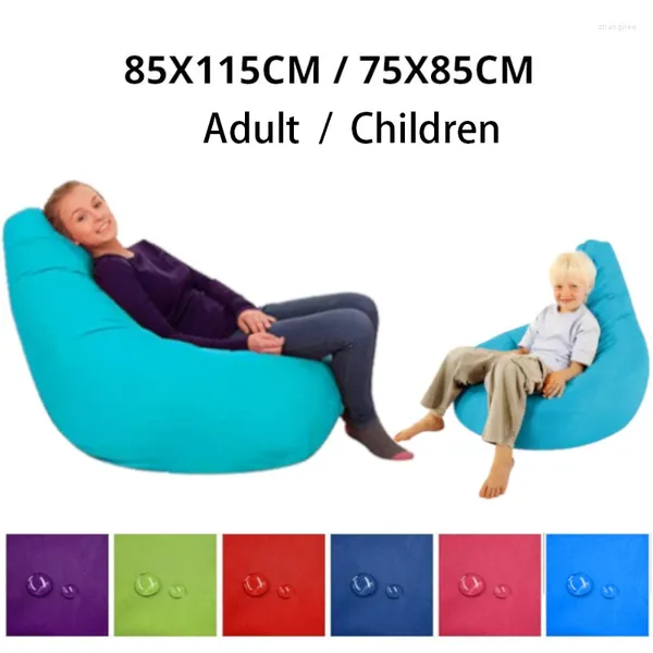 Camp Furniture Erwachsene Kinder Schlafzimmer Lazy Lounger Sofas Wohnzimmer Nordischer Stil Zuhause ohne Füllstoff Indoor Soft Bean Bag Cover Couch