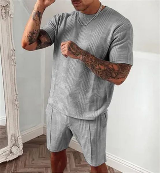 Tute da uomo Esplosivo Pantaloncini a maniche corte europei e americani Due pezzi Sport Moda Abito casual Drop Delivery Abbigliamento Clothi Dhyh9