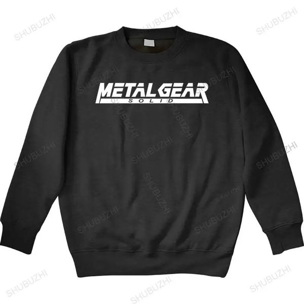 Jogo mgs metal gear sólida carta impressa dos homens moletom com capuz manga longa algodão camisas masculina estilo fino 240326