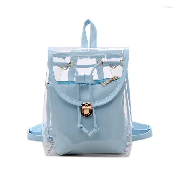 Rucksack Mini Mode Frauen PVC Designer Mädchen Klare Transparente Tasche Gelee Reise Für Dame Weibliche Umhängetaschen