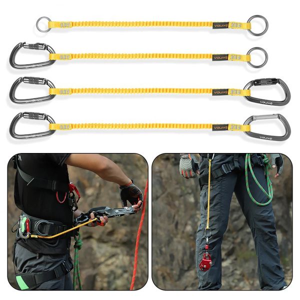 Accessori Cavo elastico anti-smarrimento Cordino retrattile antifurto resistente all'usura Elevata elasticità per tuta da arrampicata su roccia all'aperto