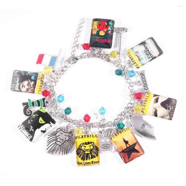 Link Armbänder Broadway Musicals Charm Armband 14 Anhänger Mehrere Armreifen Für Frauen Männer Jewelry279L