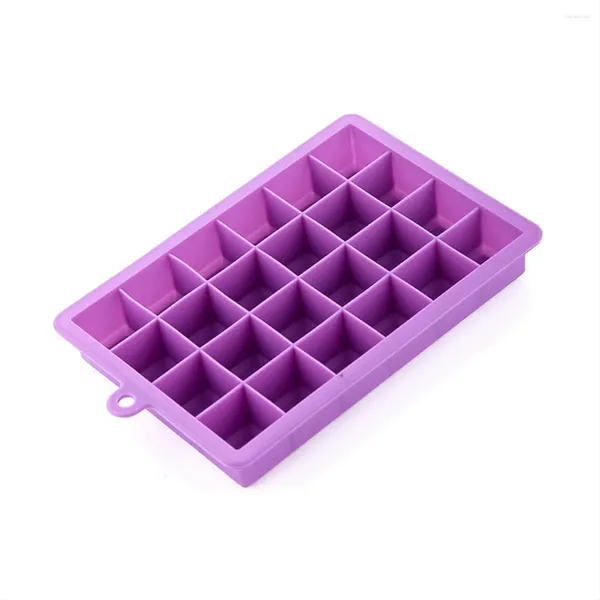 Moldes de cozimento bandeja de gelo de silicone roxo com tampa caixa quadrada auxiliar comida purê queijo geléia molde barra cozinha ferramenta cocktail-cubo