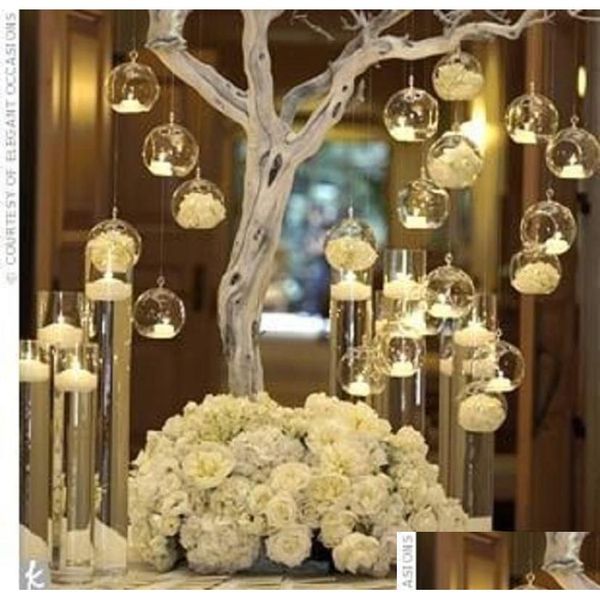 Kerzenhalter 12 stücke Marke Hängende Teelichthalter Glaskugeln Terrarium Hochzeit Kerzenständer Vase Home El Bar Drop Lieferung Dhvff
