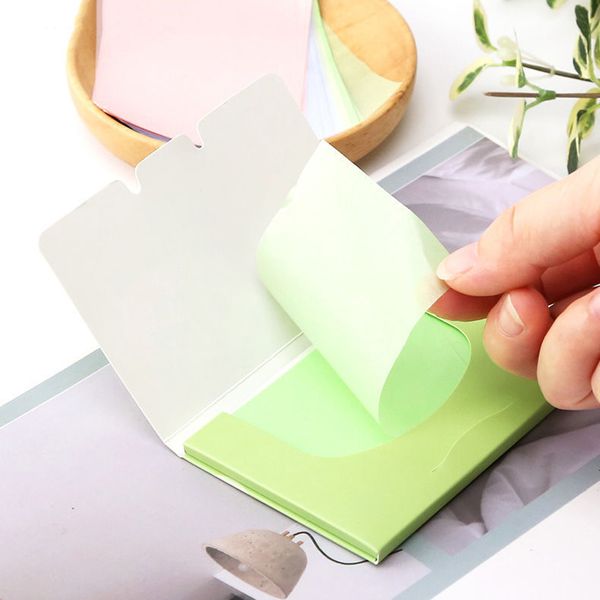 100 pcs/Bag Grüne Tee Gesichts Blotting Papier Gesicht Absorbierende Ölregelpapierpapier Ölentfernung absorbierende Blätter Matcha ölige Make -up