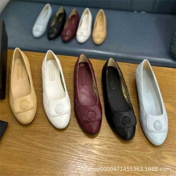 24% OFF sapatos de grife Xiaoxiang School Buckle Ballet Edição Feminina Sapatos de Moda de Pele de Carneiro Venda Quente