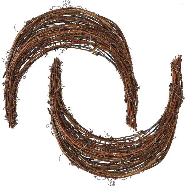 Dekoratif Çiçekler 2 PC Ayçiçeği Çelenkleri Ön Kapı Rattan Garland Diy Yüzük Düğün Kapısı Malzeme Noel