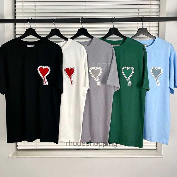 T-shirt Amis Designer Paris Polo Uomo Donna Love Letter Moda Ricamo Coppia Manica corta High Street T-shirt girocollo allentata 666
