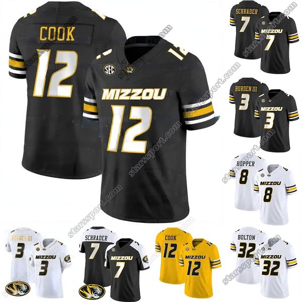 Missouri Tigers 2024 NCAA College Football Jersey 3 Luther Burden III Brady Cook Nick Bolton Cody Schrader Joseph Charleston Kris Abrams-Draine Sam Horn