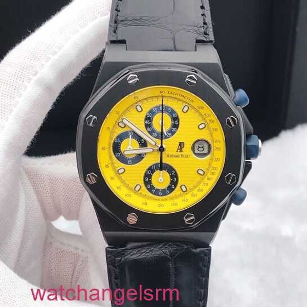 AP Orologio da polso Cronografo 25770ST Acciaio di precisione modificato elettrolitico Nero Royal Oak Offshore Serie Orologio meccanico automatico da uomo