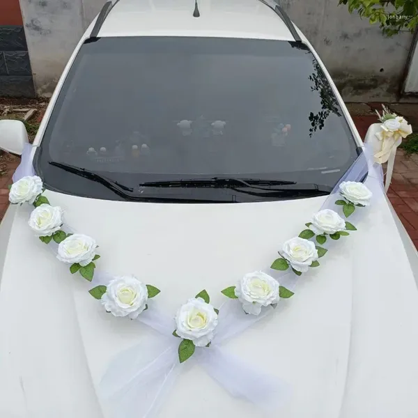 Flores decorativas casamento carro decoração cocar suprimentos de flores layout principal criativo simulação equipe acessórios