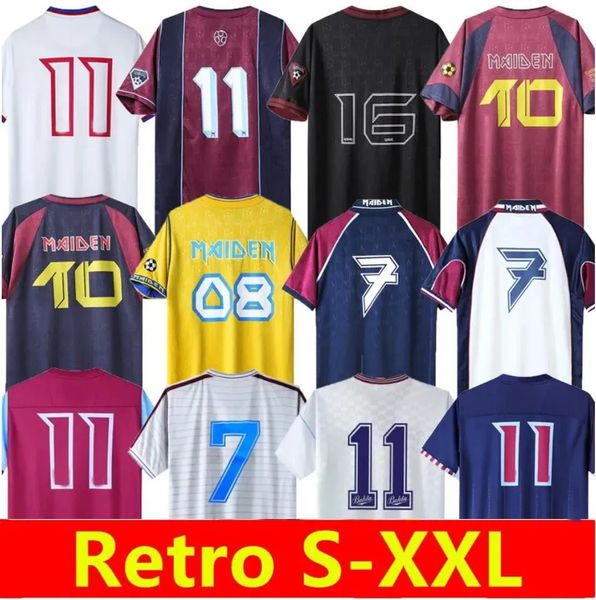 1986 89 Maglia da calcio retrò West Hams Iron Maiden 1990 95 97 DI CANIO KANOUTE LAMPARD 1999 2001 2008 2010 2011 Maglie da calcio Uniformi da uomo Ord