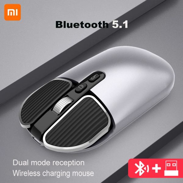 Controlla gli accessori per laptop wireless del mouse Xiaomi Bluetooth e doppia modalità 2.4G Utilizza il mouse per computer ultrasottile Gamer Ritorno rapido con un clic