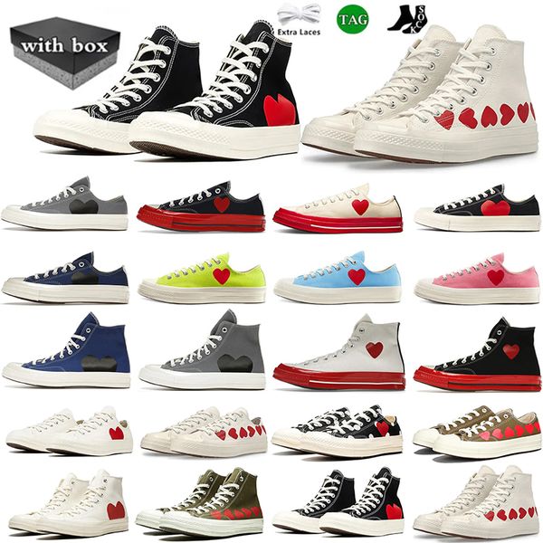 LAY Scarpe di tela nere uomo donna scarpe da ginnastica grande rosso Multi cuore occhio basso alto Bianco Nero Grigio Blu Quarzo Rosa brillante Pois Sneaker casual bianca con scatola