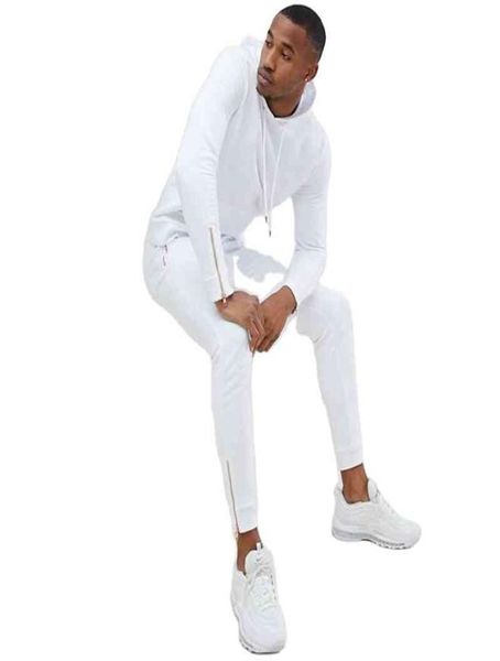 KY zip dorate SIDE WHITE tuta da uomo039s Fce et and Joggers Sweat Track Suit Plain Sweat Suits Felpa con cappuccio Tuta sportiva5882882